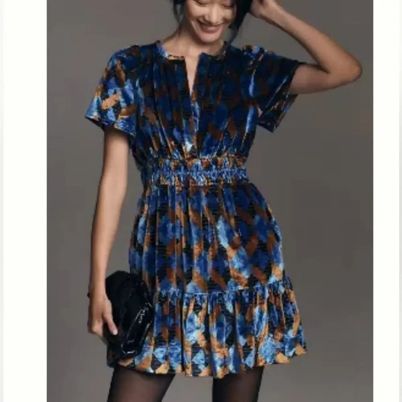 Anthropologie Dresses & Skirts - ANTHROPOLOGIE The Somerset Mini in Velvet Print Small Petite NWT